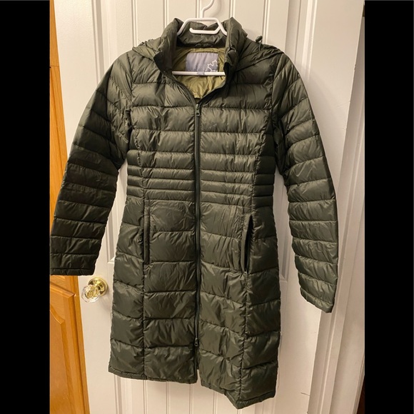 Sears Green Long Warm Winter Coat Slim 